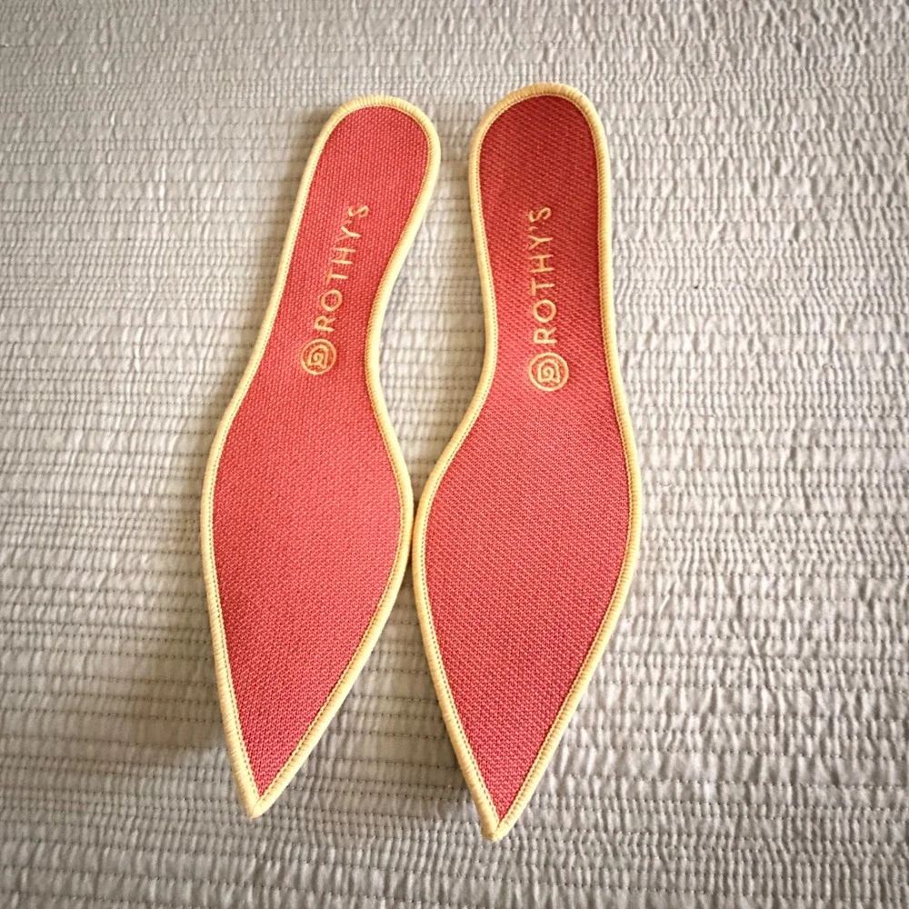 Rothys‎ The Point Women's Coral Pink Knit Pointed Toe Flat Shoes Size 11.5